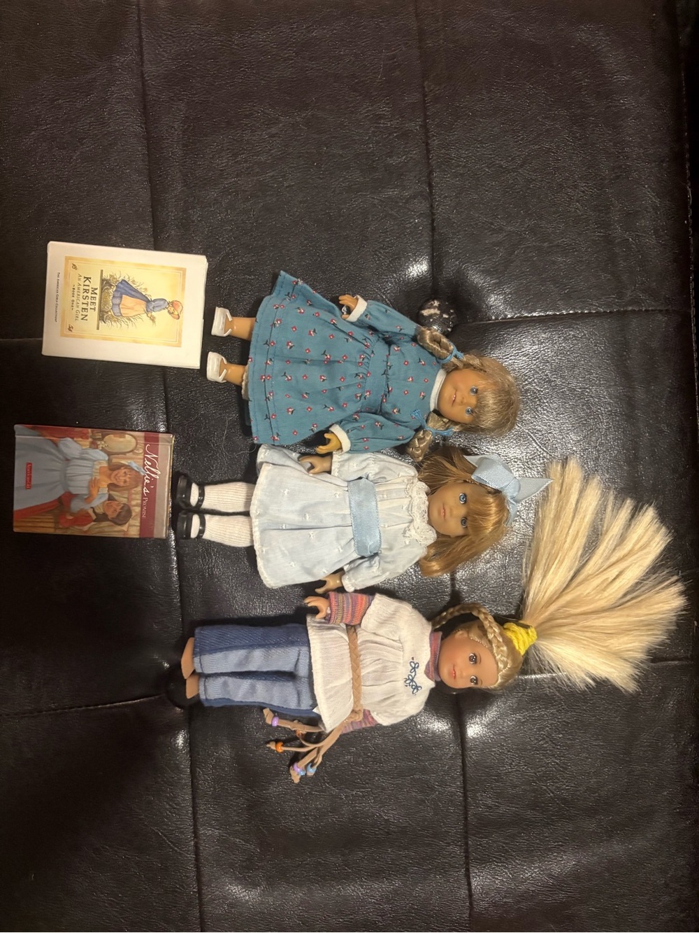 Three mini  American girl dolls